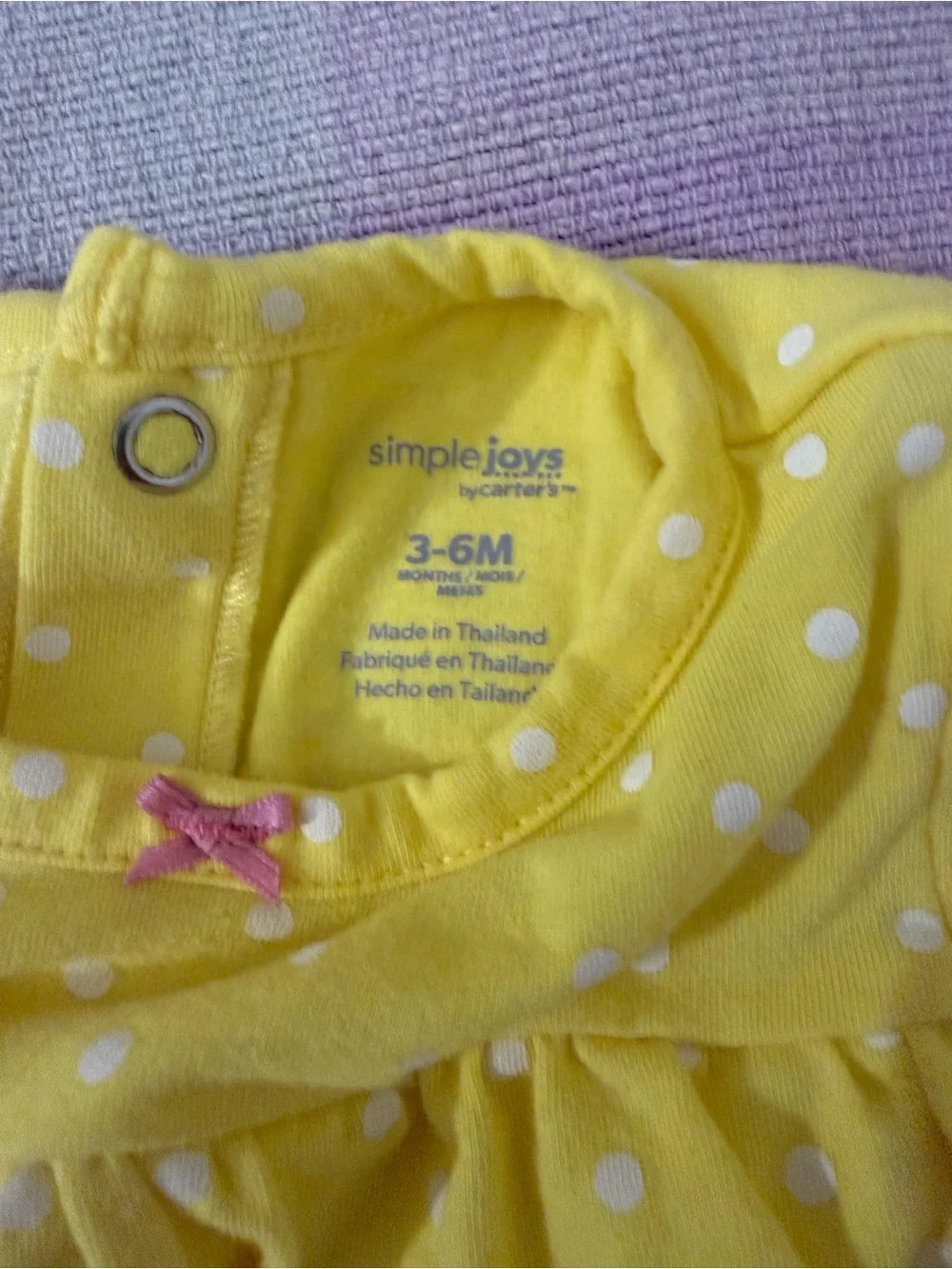 Pink polka dot dress and yellow polka dot romper 3-6 months